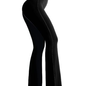 VICUR Women's Flare Yoga Pants V Crossover High Waisted Yoga Pants Non See Through Bootleg Yoga Leggings Black-XL