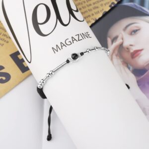 Personalized Photo Bracelets with Picture Inside, Custom Morse Code Picture Bracelets I Love You 100 Languages Projection Adjustable Circle Friendship Bracelet for Women Men Friends Sister Couples