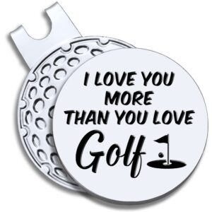 geygie i love you more than you love golf golf ball marker with magnetic hat clip, funny golf accessories gifts for men women, golf gifts for men woman, birthday gifts for lovers, golf novelty gift