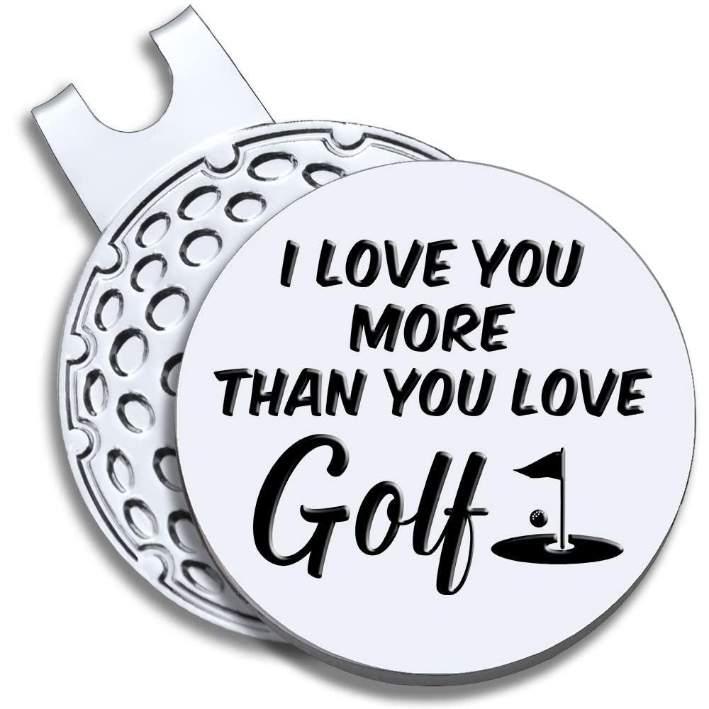 GEYGIE I Love You More Than You Love Golf Golf Ball Marker with Magnetic Hat Clip, Funny Golf Accessories Gifts for Men Women, Golf Gifts for Men Woman, Birthday Gifts for Lovers, Golf Novelty Gift