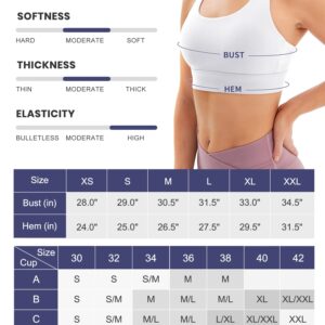 IUGA White Sports Bras for Women High Support Large Bust High Impact Womens Sports Bras Strappy Padded Sports Bra