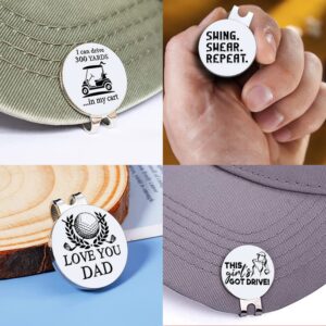 GEYGIE Swing Swear Look for Ball Repeat Golf Ball Marker with Magnetic Hat Clip, Funny Golf Accessories Gifts for Men Women, Golf Gifts for Men Woman, Birthday Gifts for Golf Fan (GHC059)