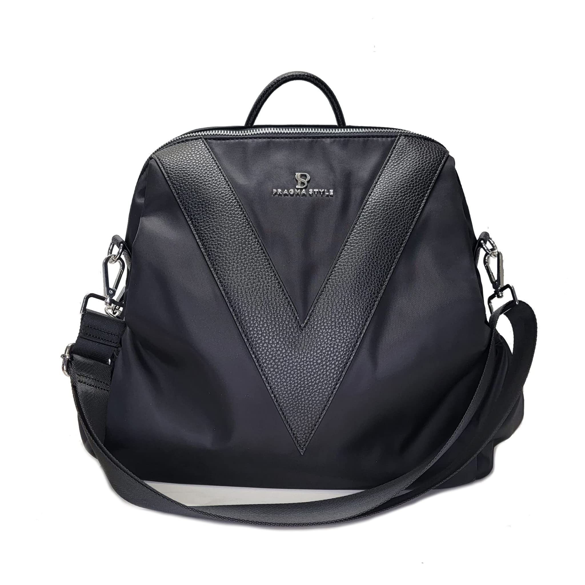 V-Style Convertible Backpack Purse (Double Black) Standart