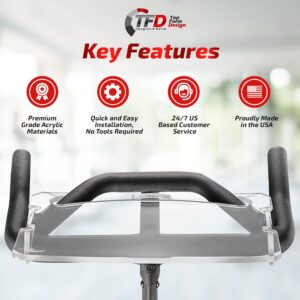 TFD The Tray3D | Compatible with Peloton Bike Gen 3 & Bike+ (Both Models), Made in the USA, Laptop & Desk Tray Holder | Designed with Premium Grade Acrylic Materials - The Ultimate Peloton Accessories