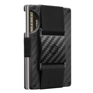 Haflyer Slim Wallet for Men, Pure Carbon Fiber Wallets, Ultralight RFID Blocking Credit Card Holder, Front Pocket Minimalist Wallets, Checkered style