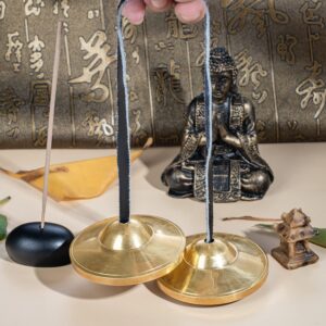 ZenBless Tibetan Tingsha Cymbals 2pcs, with Storage Box and Fabric Case,Meditation Brass Chime Bells for Spiritual Healing Mindfulness, Yoga Buddhist, Relaxation Musical Instruments