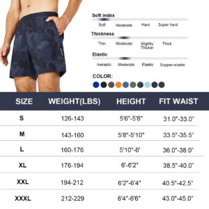 GRAMVAL Running Shorts 6" Quick Dry Gym Athletic Workout Shorts for Men with Pockets Steel Blue