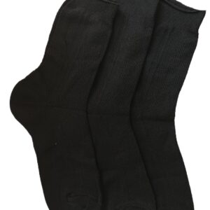 Socks for men 100% cotton, black 3-Pairs L (10-12)