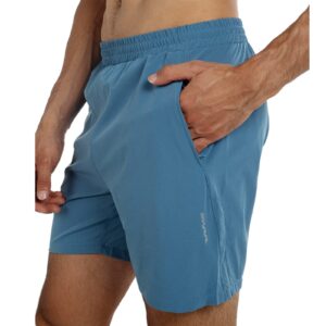 GRAMVAL Running Shorts 6" Quick Dry Gym Athletic Workout Shorts for Men with Pockets Steel Blue