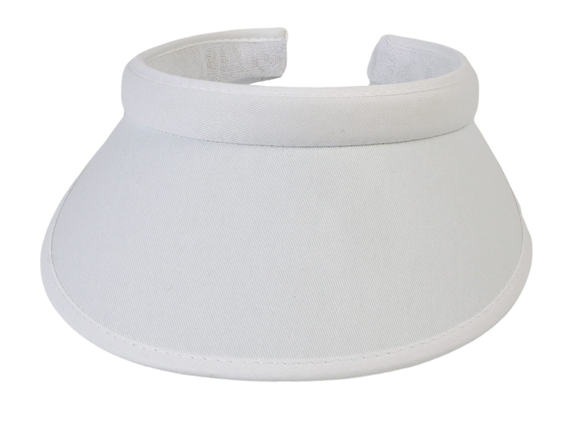 TopHeadwear Sports Cotton Twill Clip-On Visor 3.5 Inch Wide Brim, White