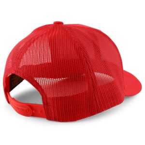 Trendy Apparel Shop Maui Hawaii with Palm Tree Embroidered Retro Trucker Mesh Cap - Red