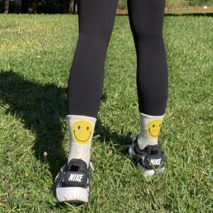 holawit Happy Face Fun Design Positive Smile Back Point Quarter Socks 4P Set