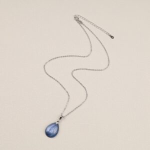 GAVU Crystal Teardrop Pendant Kyanite Blue Stone Necklace