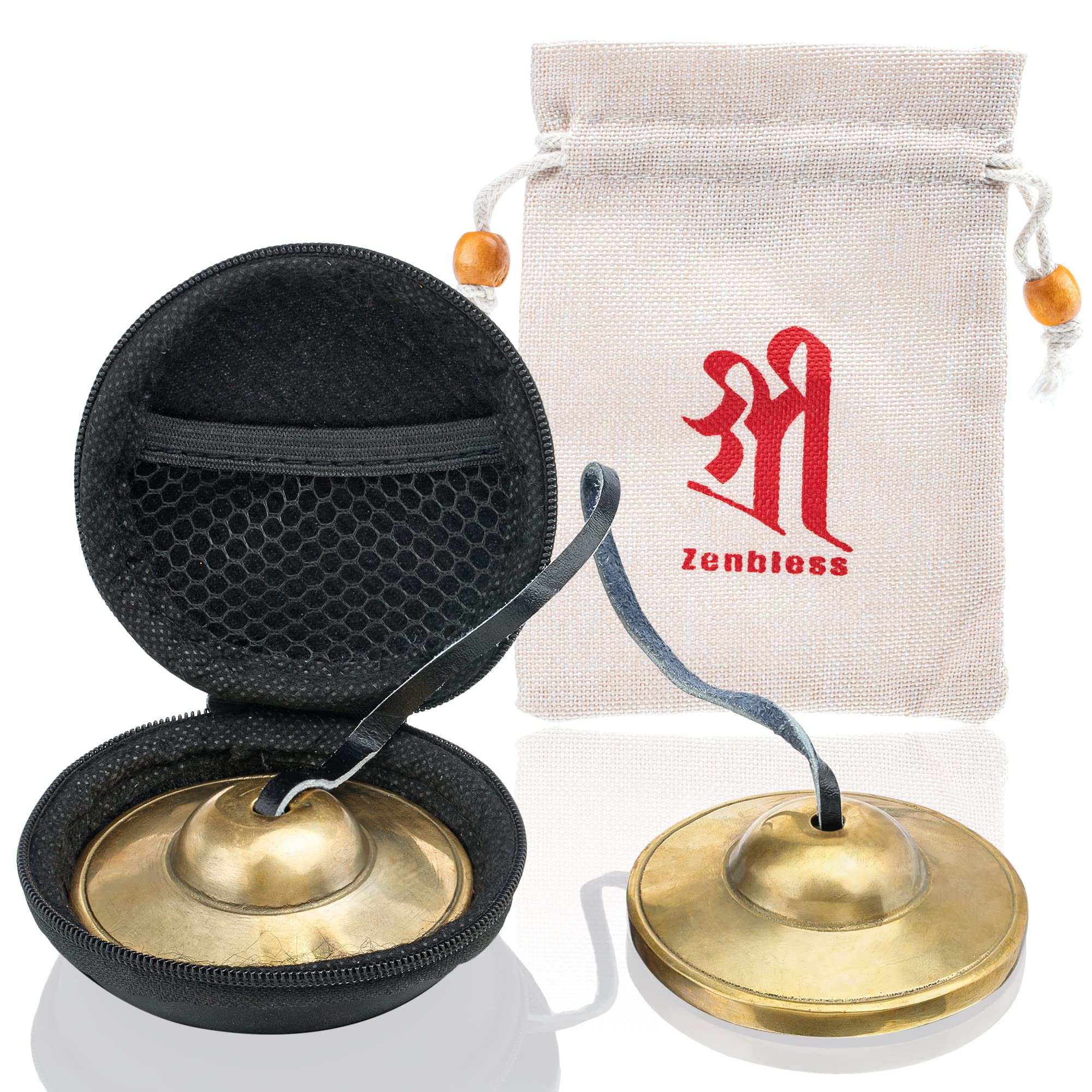 ZenBless Tibetan Tingsha Cymbals 2pcs, with Storage Box and Fabric Case,Meditation Brass Chime Bells for Spiritual Healing Mindfulness, Yoga Buddhist, Relaxation Musical Instruments