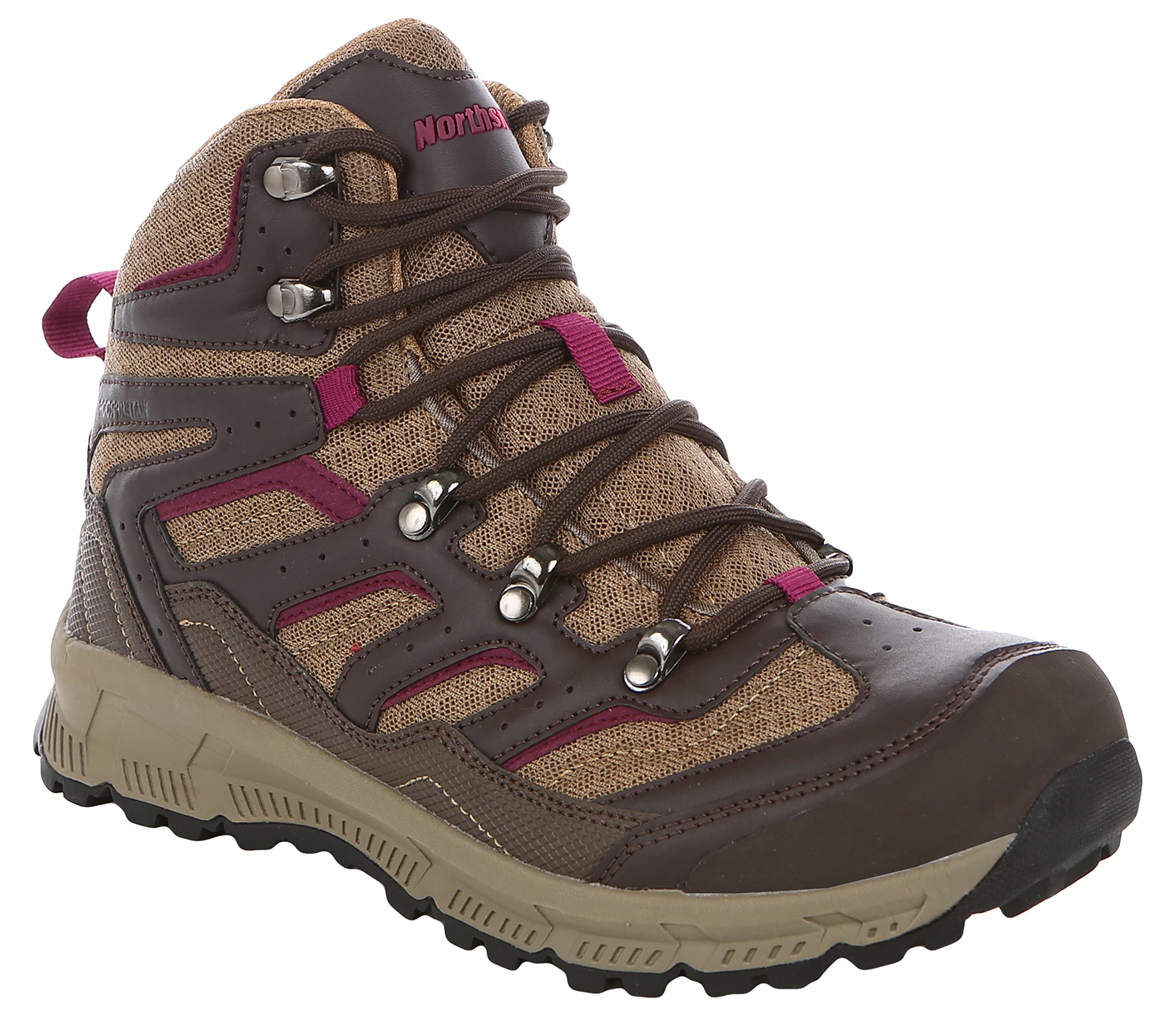 Northside Womens Croswell Mid Hiking Boots - Brown/Wine Size 8