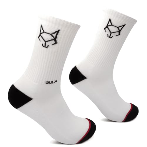 Wulf Wear Men’s Crew Sock in Cotton Cushion, Recreation Moisture Heavy & Active Wear Socks with Seamless Toe in Black, White & Charcoal Color with Pack of 3