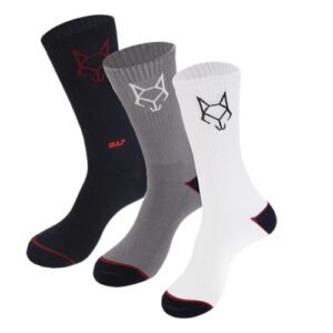 Wulf Wear Men’s Crew Sock in Cotton Cushion, Recreation Moisture Heavy & Active Wear Socks with Seamless Toe in Black, White & Charcoal Color with Pack of 3