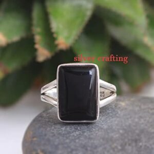 925 Sterling Silver Black Onyx Gemstone Ring Boho Jewelry (8)