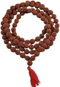 original rudraksha mala with certificate for wearing and japa mala (5 mukhi mala, 108 beads mala rosary garland)