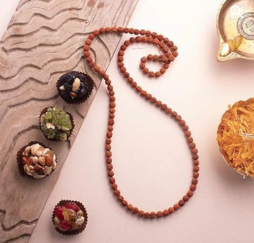 Original Rudraksha Mala With Certificate For Wearing And Japa Mala (5 Mukhi Mala, 108 Beads Mala Rosary Garland)