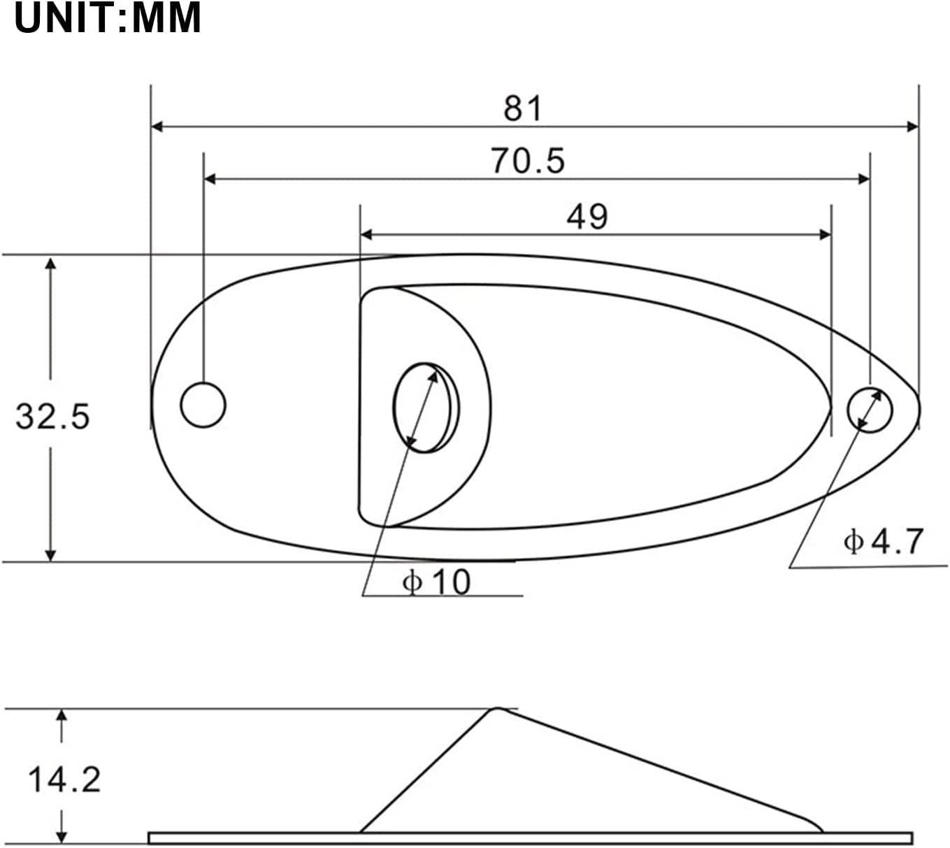 harpfeas Guitar Input Jack Socket Plate Output Loaded Boat Style 1/4 Inch for Fender Stratocaster Strat St Mono Electric Guitar (black)