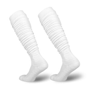 yyxr football socks non slip extra long football socks men white soccer socks knee high scrunchie athletic compression socks