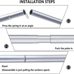 Hasika Camping Tent Pole Repair Kit Including Ropes Stakes Adjustable from 30" to 74.8" Replacement for Tarp Awning Rainfly 2 Set (10 Sections)