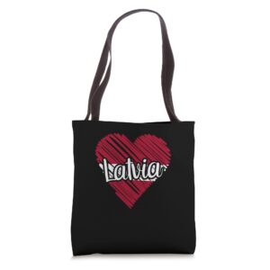 Latvia For Men Latvian Heart Flag for Women Lettish Tote Bag