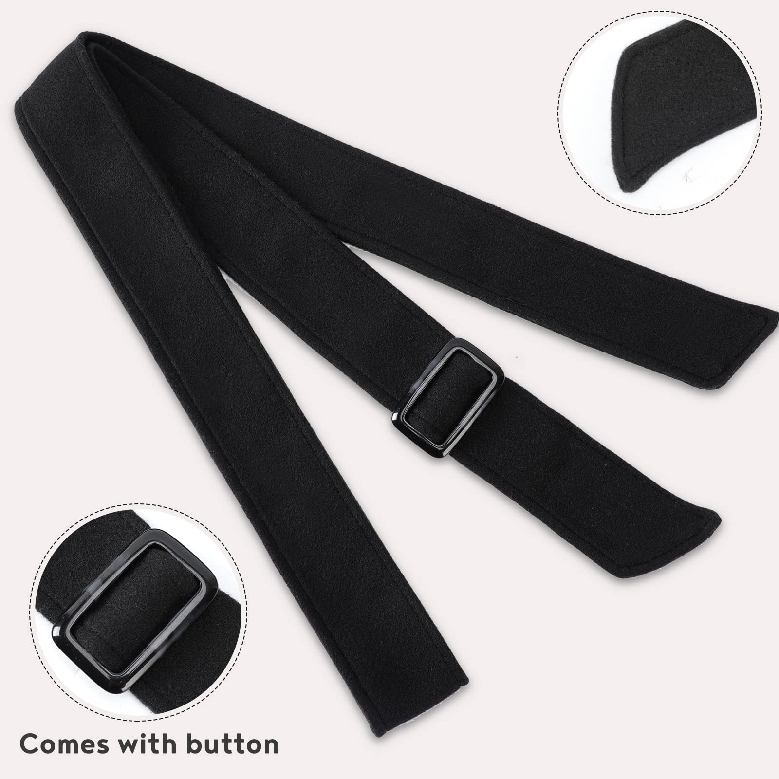 AzsVbvs Wide Waist Belt Woolen Women Wrap Corset Belts for Overcoat (Black)