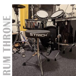 STRICH Drum Stool Set, Padded Seat Height Adjustable Drum Throne with 5A Drumsticks for Adults Beginner Drummers, SDB-10 Standard