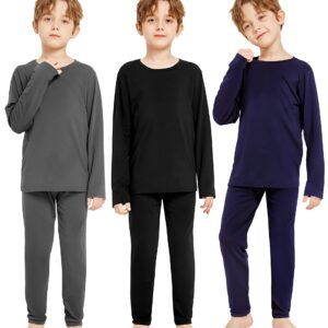 Resinta Boys' Fleece Lined Thermal Underwear Set Winter Kids’ Top & Long Johns Base Layer Shirt & Pants for Boys