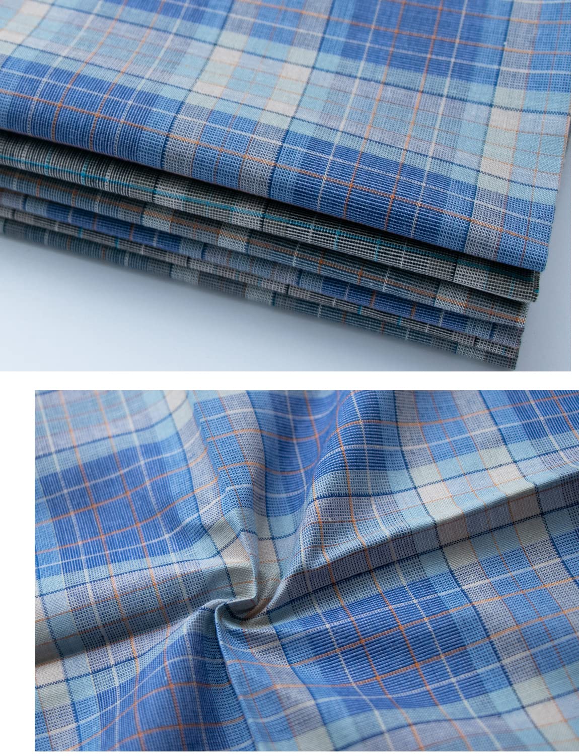 CoCoUSM Mens Cotton Handkerchiefs Plaid Handkerchief for Men Pocket Squares 3PCS