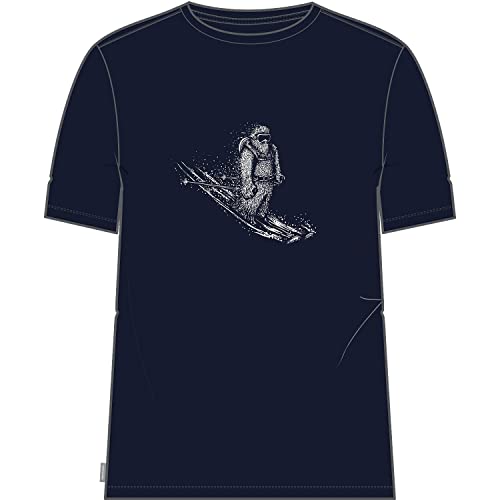 Icebreaker Merino Men's Standard Tech Lite II SS Tee Skiing Yeti, Midnight Navy