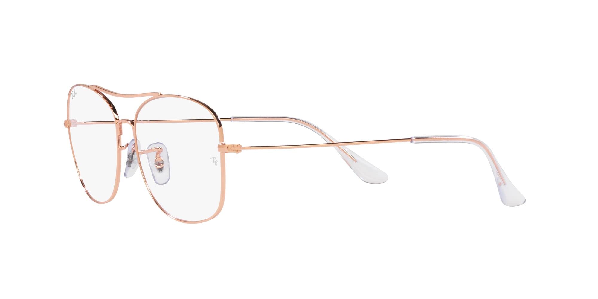 Ray-Ban RX6499 Square Prescription Eyewear Frames, Rose Gold/Demo Lens, 55 mm