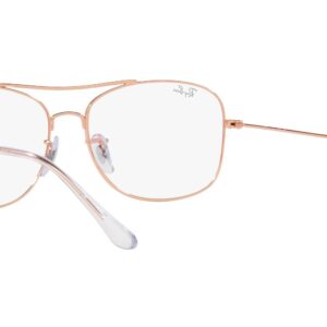 Ray-Ban RX6499 Square Prescription Eyewear Frames, Rose Gold/Demo Lens, 55 mm