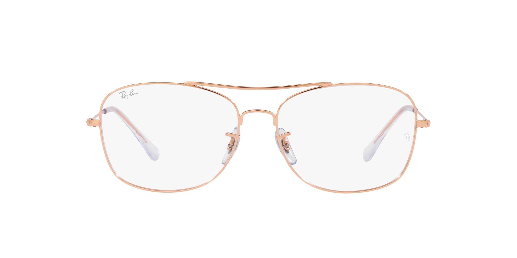 Ray-Ban RX6499 Square Prescription Eyewear Frames, Rose Gold/Demo Lens, 55 mm