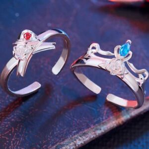 RJZMMN Nakahara-Chuya Ring Anime Bungo Stray Dogs Cosplay Rings Dazai Osamu Costume Ring Couple Jewelry (2pc)