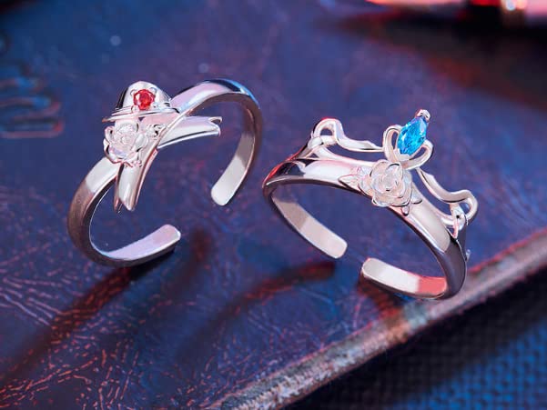 RJZMMN Nakahara-Chuya Ring Anime Bungo Stray Dogs Cosplay Rings Dazai Osamu Costume Ring Couple Jewelry (2pc)