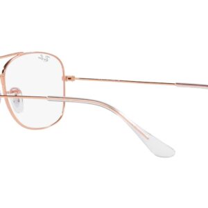 Ray-Ban RX6499 Square Prescription Eyewear Frames, Rose Gold/Demo Lens, 55 mm