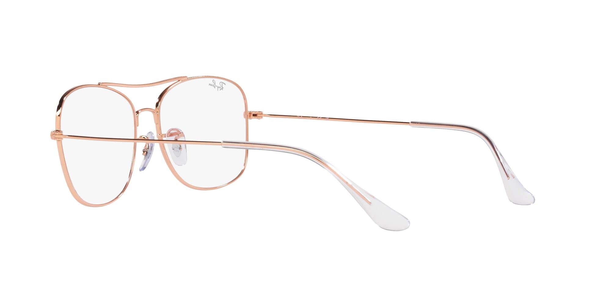 Ray-Ban RX6499 Square Prescription Eyewear Frames, Rose Gold/Demo Lens, 55 mm