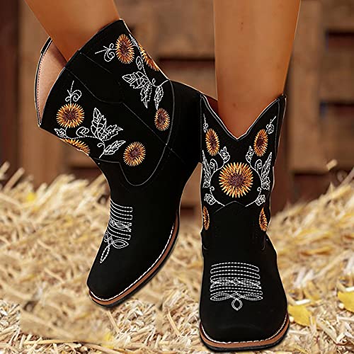 Womens Sandals, Booties for Women Low Heel Womens Dressy Summer Flat Boots Vacation Shoes Size 7 Sneakers Leather Volleyball Boots Cute Shoes for Women Black