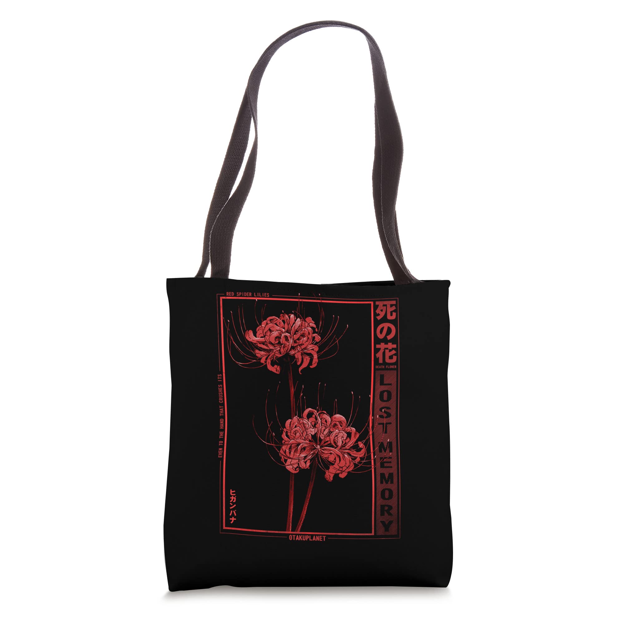 Japanese Spider Lily Soft Grunge Anime Aesthetic Flower Tote Bag