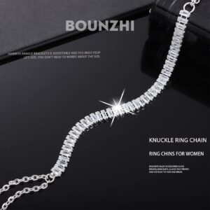 Bounzhi Rhinestone Sexy Body Chain Silver Body Jewelry Bikini Crystal Body Necklace Party for Women