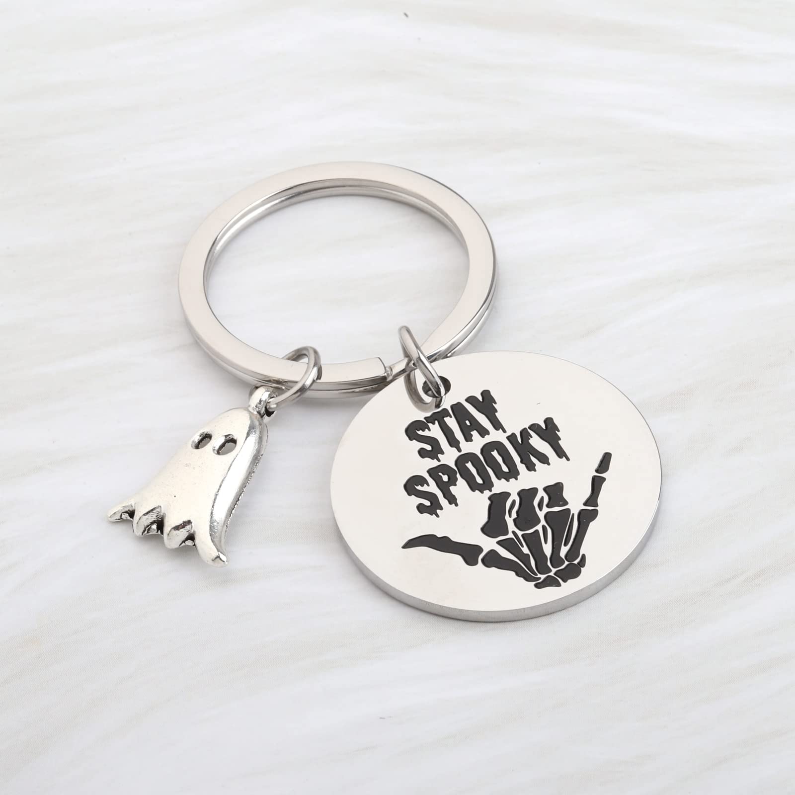 TGBJE Halloween Party Gift Stay Spooky Keychain Halloween Ghost Gift Halloween Horror Gift Trick or Treat Gift (stay spooky kc)