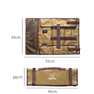 Jaugufiy Tent Stake Storage Bag Tent Stake Roll Bag Ground Nail Storage Bag, Heavy Duty Oxford Polyester Case for Tent Pegs and Camping Hammer