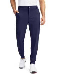 soothfeel men's golf joggers pants with 5 pockets slim fit stretch sweatpants running travel dress work pants for men(navy, xxl