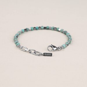 GAVU Semi Precious Gemstone African Turquoise Blue Stone Bracelet