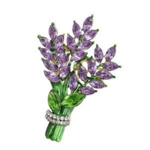 purple lavender flower brooch pins crystal rhinestones elegant accessories jewelry women's brooches and pins fashion jewelry wedding floral lapel pins