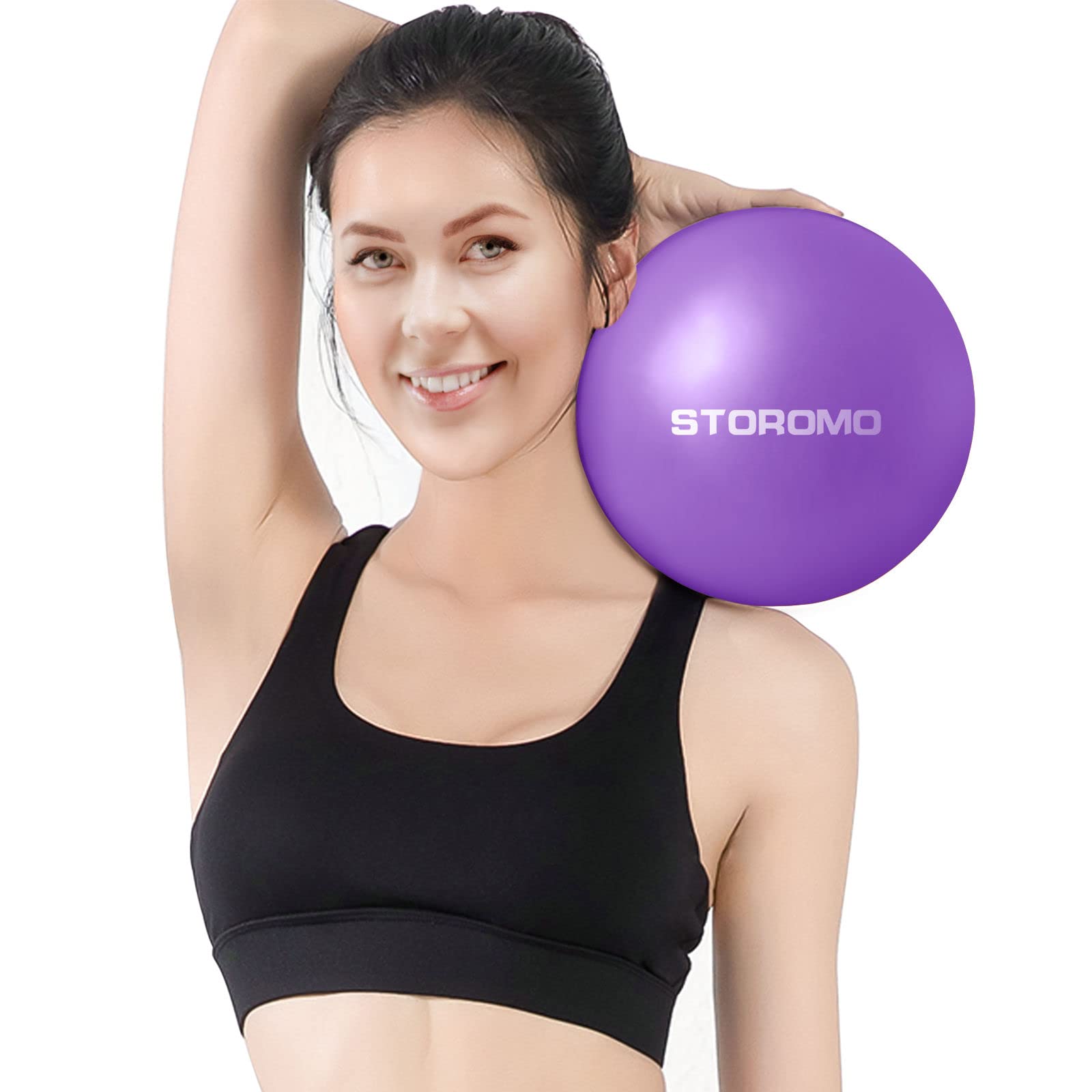 STOROMO Mini Exercise Ball, Pilates Ball,Barre Ball,Bender Ball,Exercise Ball Small 9 Inch,for Home & Gym Improves Balance and Core Training (Purple)