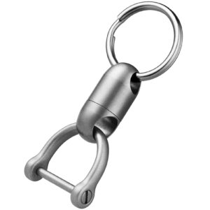 TISUR Swivel Keychain Clip, Titanium Detachable Pull Apart Key Chain, Key Ring Organizer Keychain For Men Women (1PC Swivel+D ring +key ring)